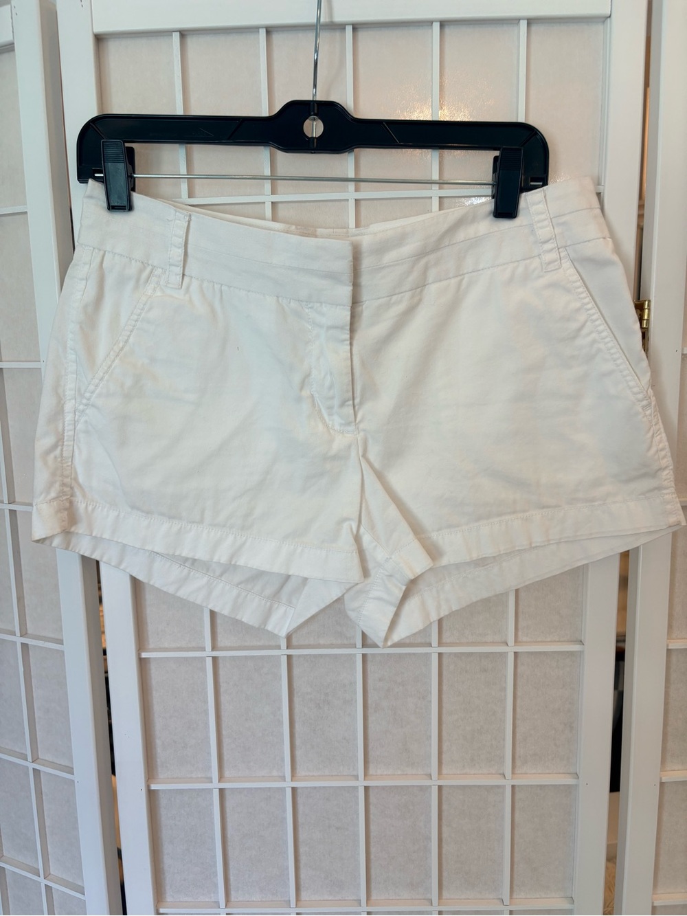 J. Crew White High-Rise Cotton Shorts